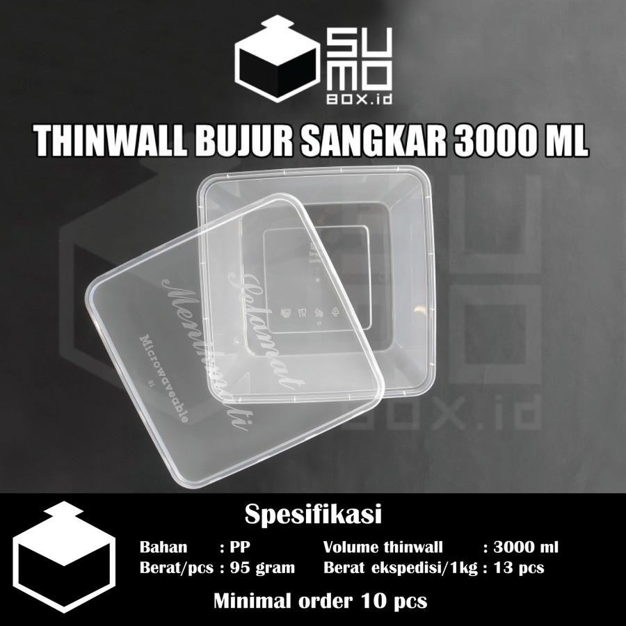 (ISI 25PCS) Thinwall Sumobox Kotak 3000ml