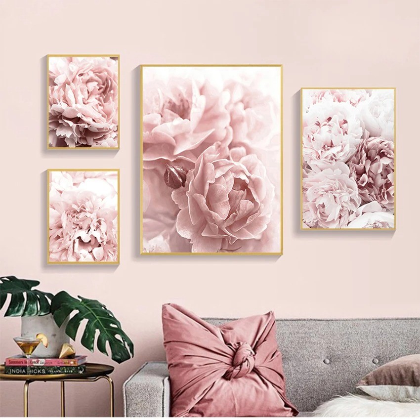 

Picture Scandinavian Wall Art Picture Living Room Decor Flower Poster Peony Print Roses Wall Art Floral Art Canvas Painting Wall