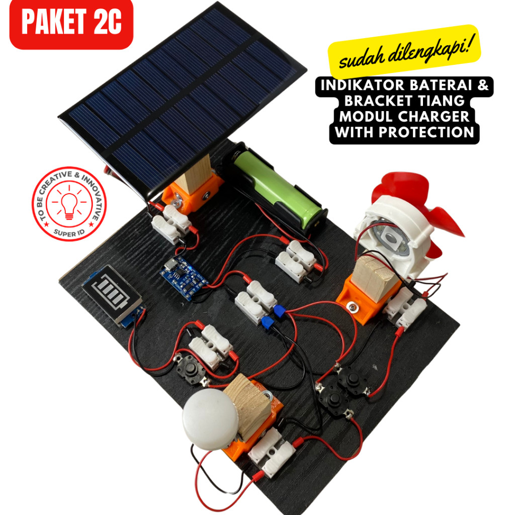 KIT EDUKASI PEMBANGKIT LISTRIK TENAGA MATAHARI SOLAR CELL PANEL SURYA PLTS GENERATOR MINI KIPAS TENA