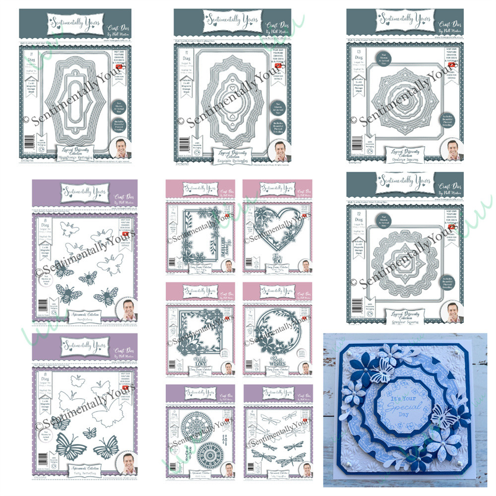 

Metal Cutting Dies DIY Handmade Journal Albums Floral Finery Circle Magnificence Rectangles Butterflies 2025 June New Products