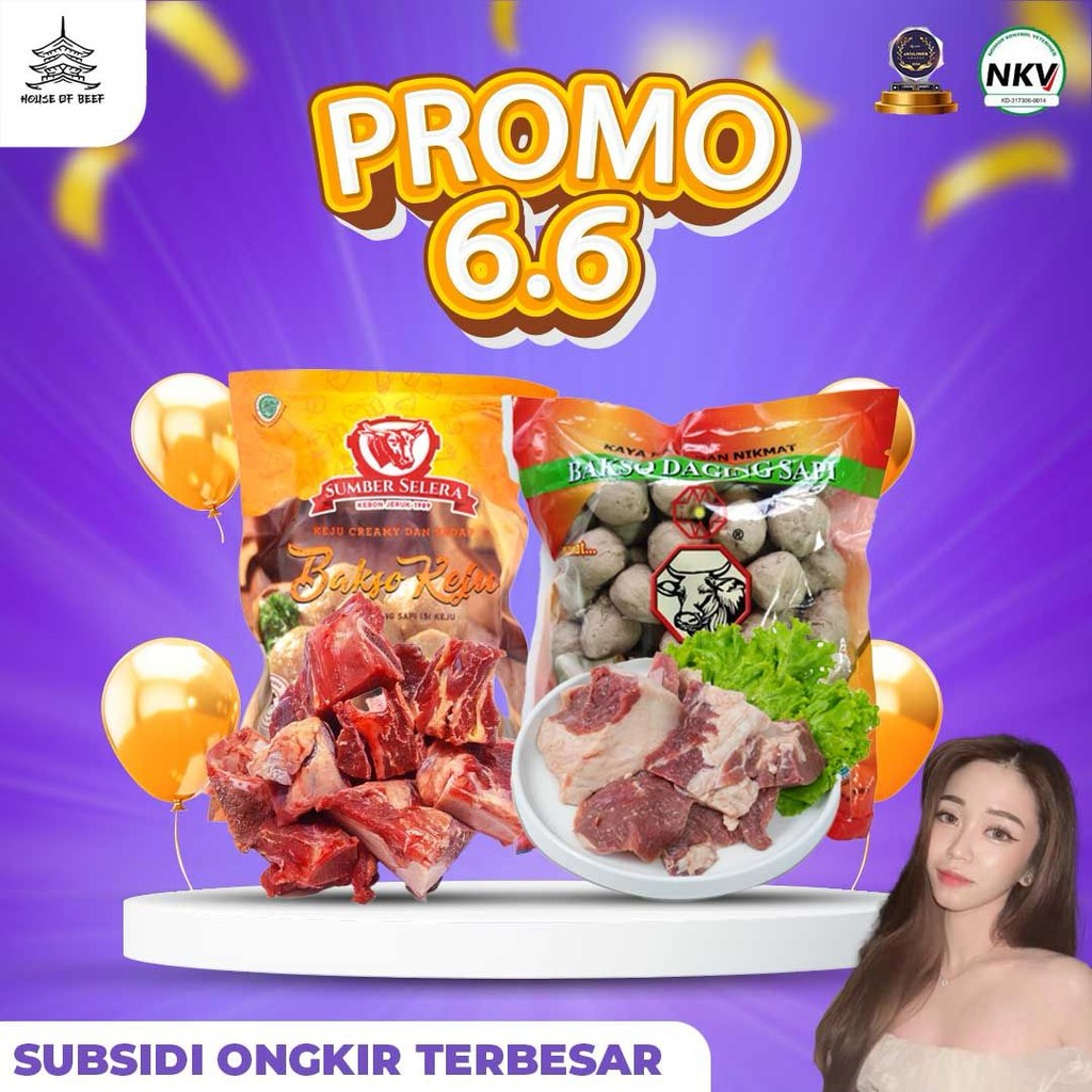 

[Special Birthday CM] Bunddle 4 - Bakso Sumber Selera Keju + Bakso Warisan Urat Sapi + Daging Iga Sop Sapi 1kg + Tetelan Sapi 500gr