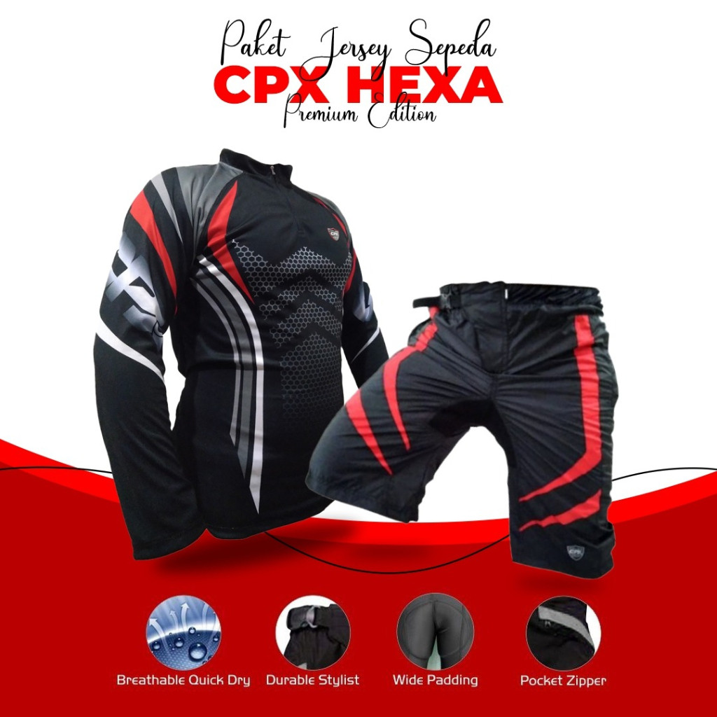 CPX Setelan Baju Jersey Sepeda MTB / Baju Roadbike Kaos Milano Premium Dan Celana Sepeda Gowes