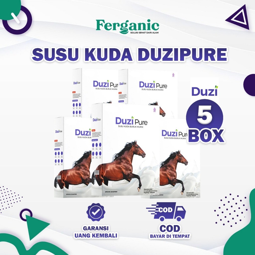 

Duzi Pure Susu Kolostrum Kuda Untuk Tulang, Nyeri sendi & asam urat Paket 5 Box