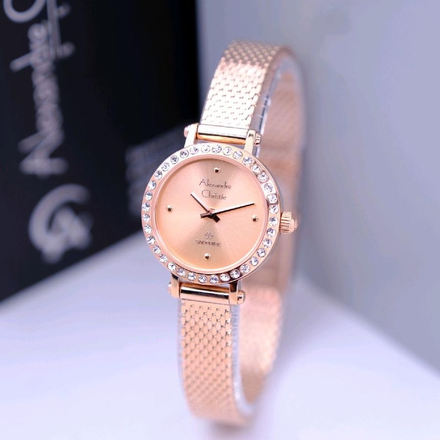 ORIGINAL Jam Tangan Wanita Alexandre Christie AC 2B76 / AC2B76 Garansi 1 Tahun - Tali Pasir