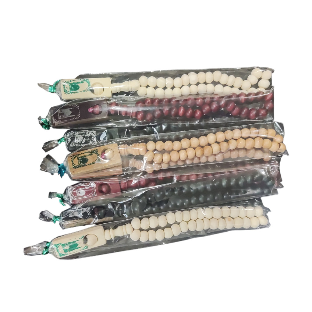 GF - TASBIH KAYU 33 BUTIR - Souvenir Suvenir Oleh Ole Haji Umroh Nikah Pernikahan Kemas Plastik Mura