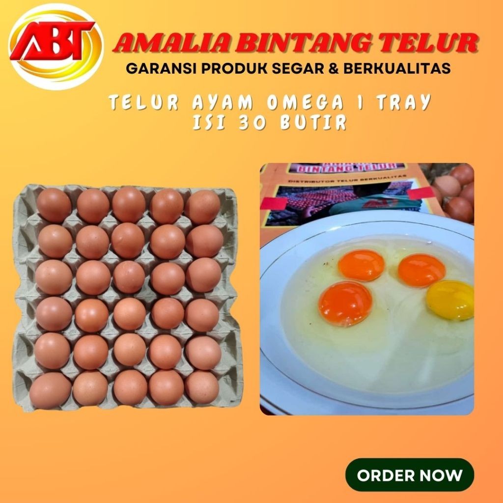 

ABT - Telur Ayam Omega 3 1 tray isi 30 butir
