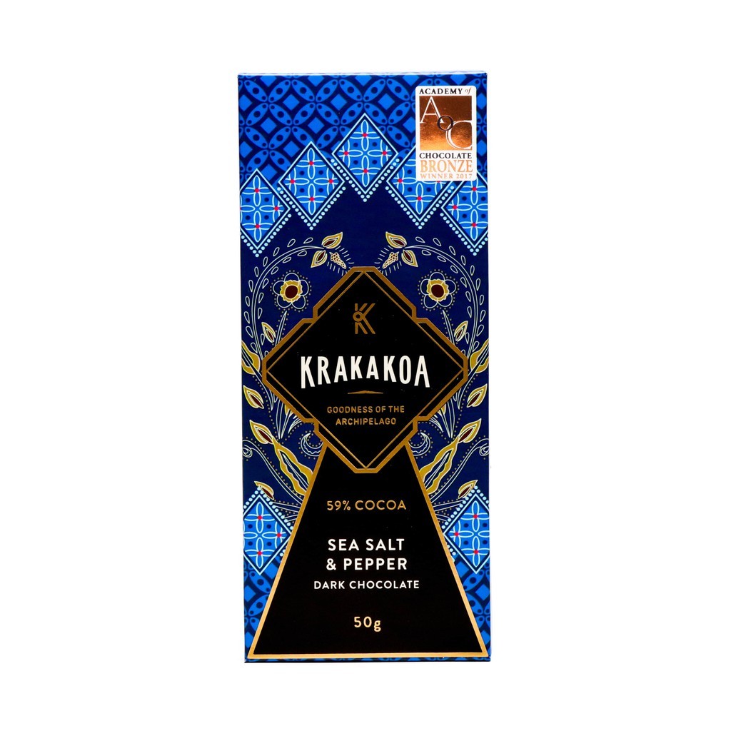 

Krakakoa Flavoured Dark Chocolate, Sea Salt & Pepper
