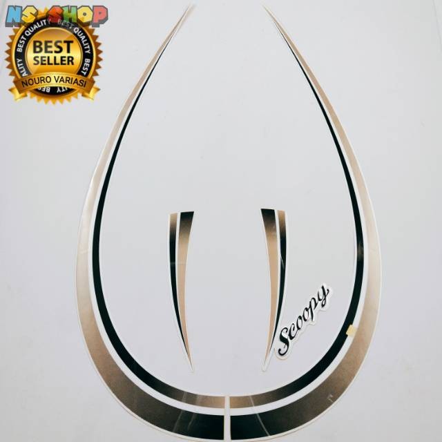 striping honda scoopy karbu 2010 2011 stiker list body putih coklat motor
