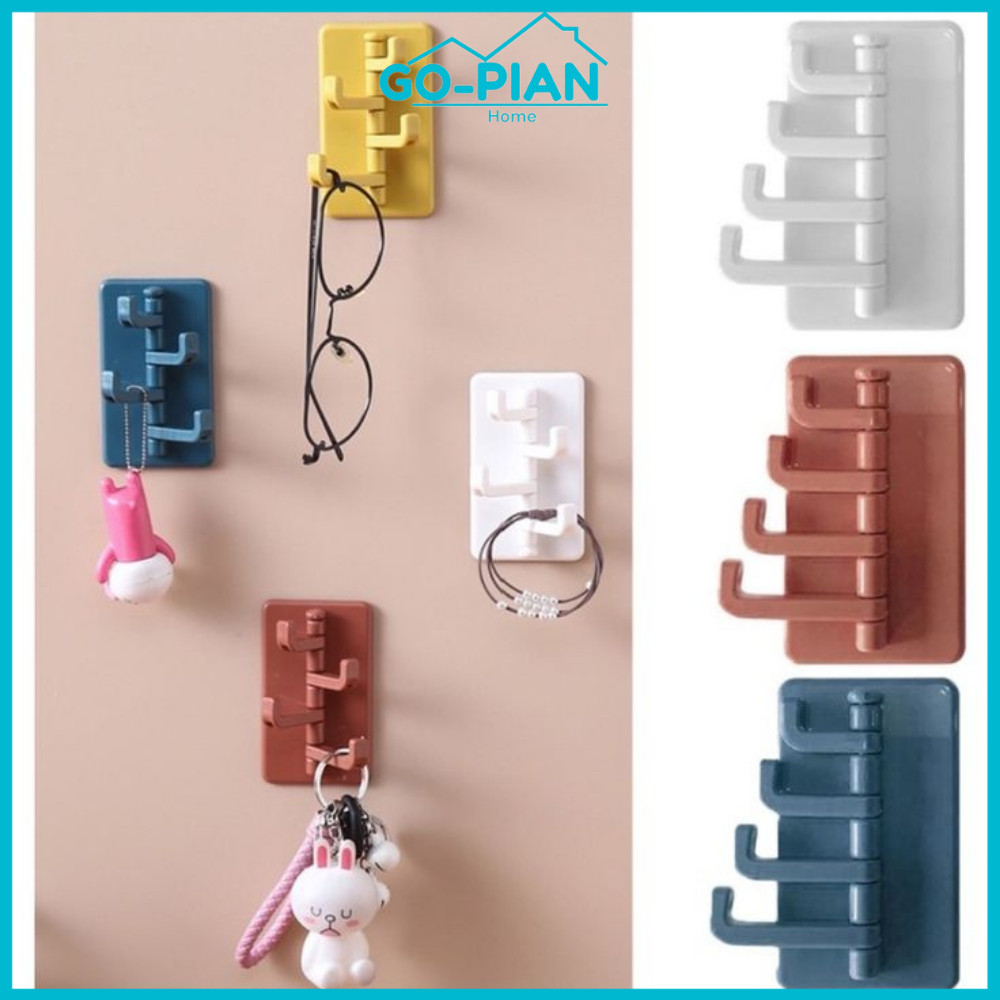 gantungan dinding 4 kait holder gantungan 4 kait serbaguna gantungan baju 4 kait