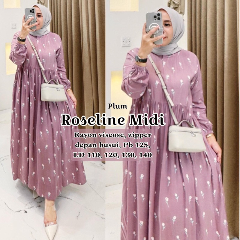 LUMINOSA - Midi Dress Panjang 125 Maxy Big Size LD 140 130 120 110  Jumbo Gamis Busui XL XXL 3XL 4xL