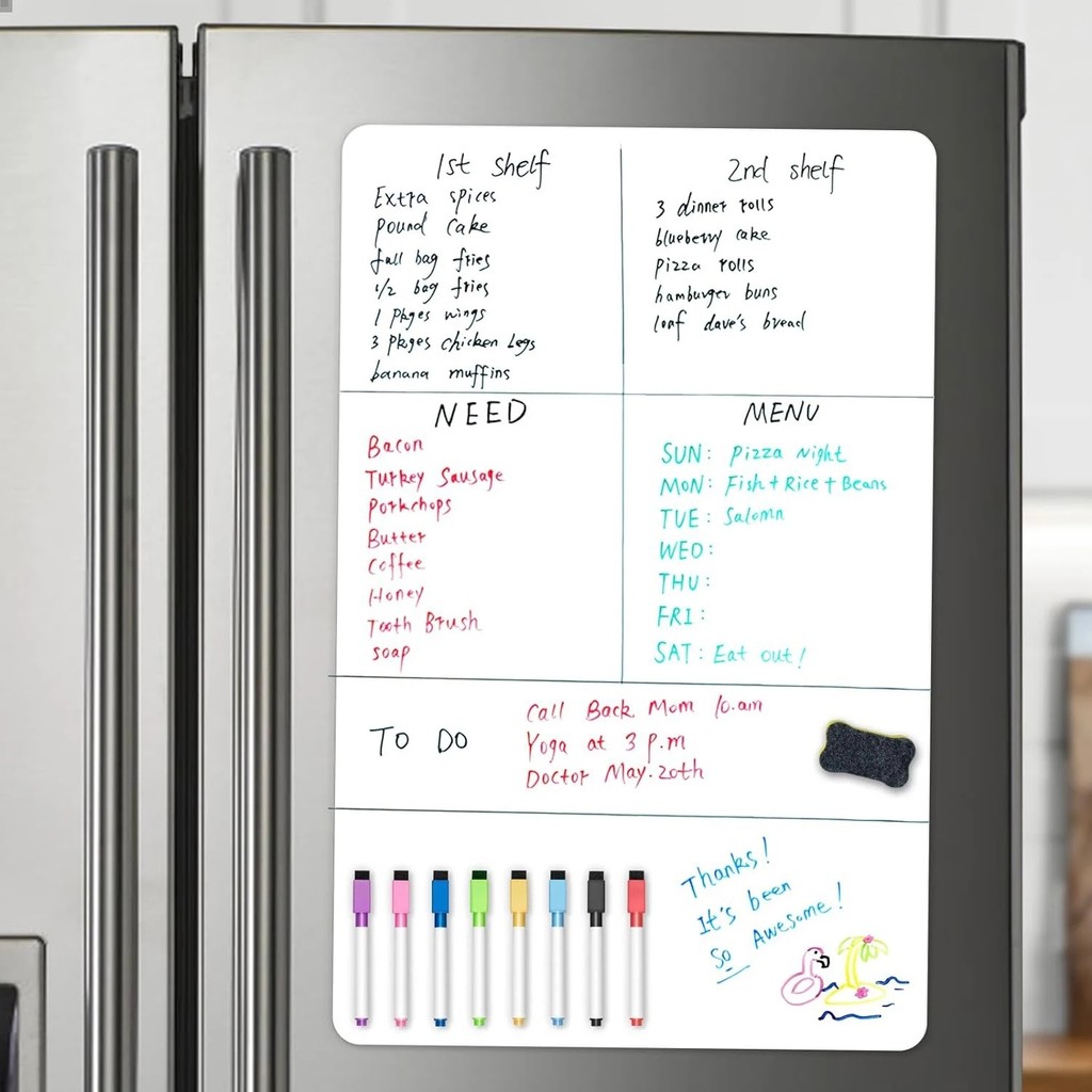 

A3 Size Magnetic Whiteboard Dry Erase White Boards Soft Home Office Kitchen Flexible Pad Fridge Stickers Memo Message Board