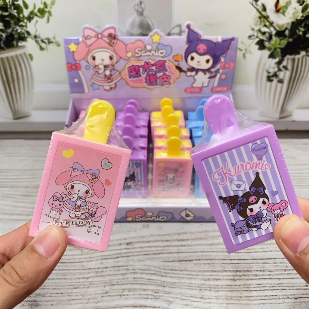 

READY PENGHAPUS MISTERY ICE CREAM STICK SANRIO ER-1910 / HAPUSAN STICK ICE CREAM SANRIO MYSTERY HAPUSAN BENTUK STICK MELODY KUROMI CINNAMONROLL CUTE TERBARU HARGA SATUAN BISA COD