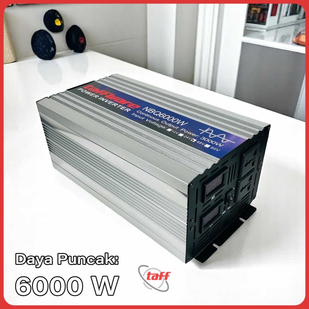 Taffware Power Inverter Mobil Pure Sine Wave DC 48V to AC 220V 6000W - NBQ6000W