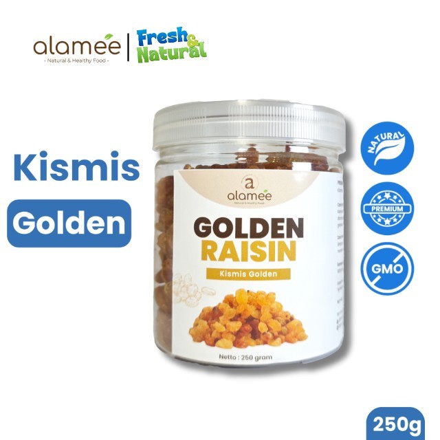 

ALAMEE Kismis Golden Raisin Cemilan Buah Kering Sehat Rendah Kalori Raisin Simin RAISINS 250gr fresh and natural