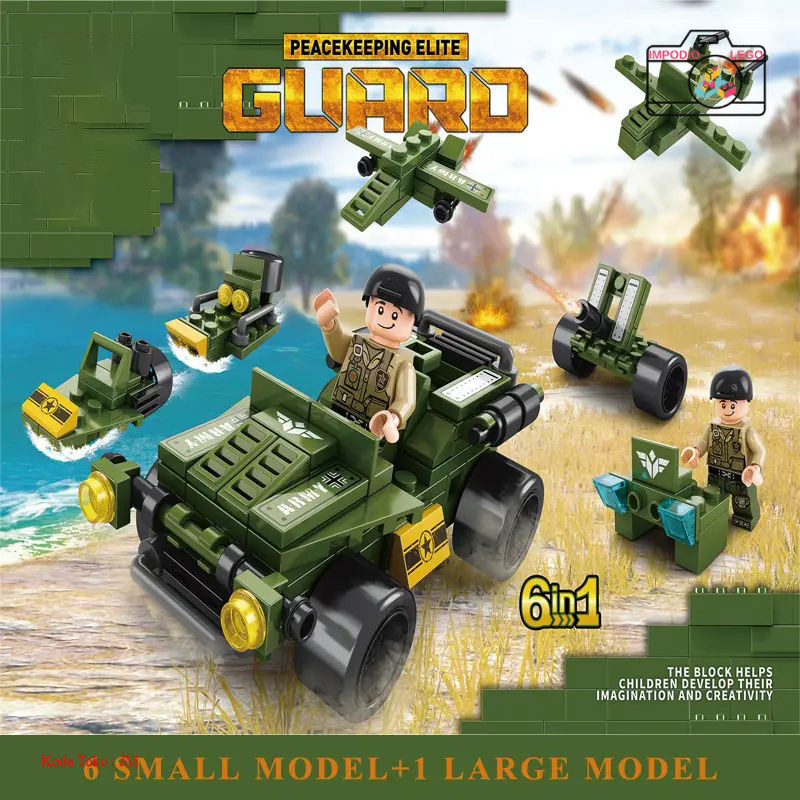 Mainan Balok Susun Mobil Militer 6in1 LEGO 106 Bricks - 8732-2 | Mainan Anak Edukasi Kreatif [IMPODI
