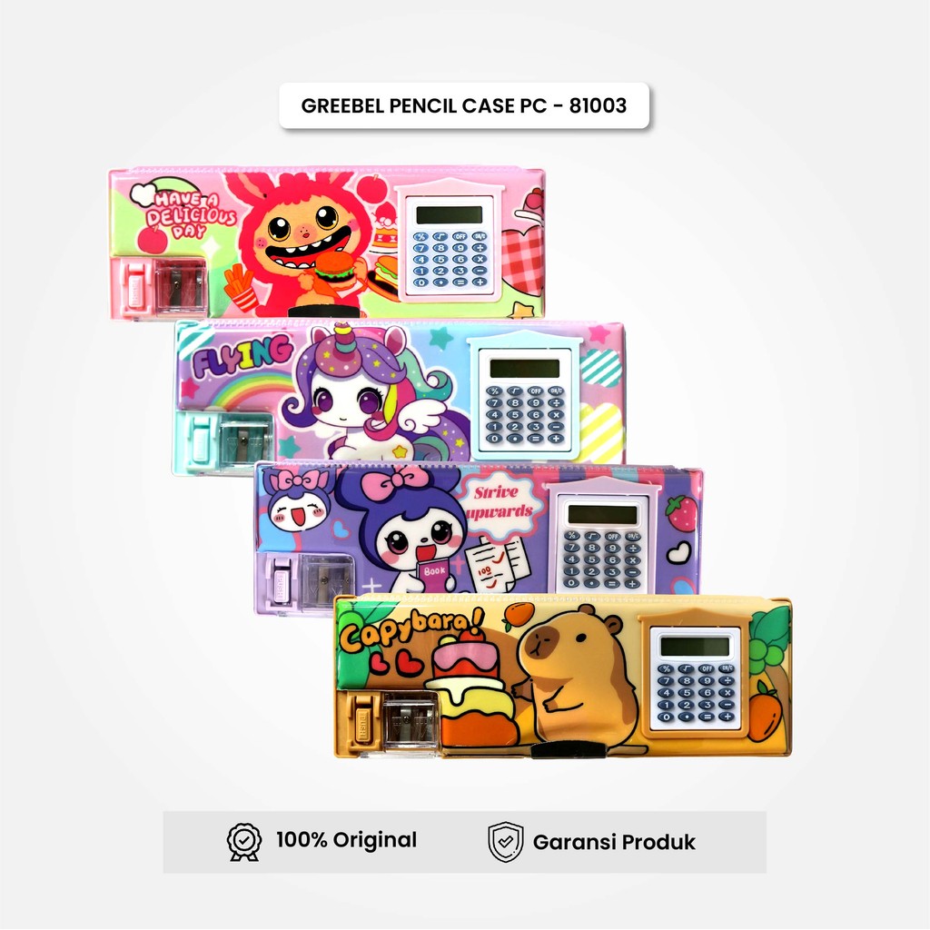 

GREEBEL Kotak Pensil Lucu / Tempat Pensil (81003) / Pencil Case / Pensil Anak Sekolah