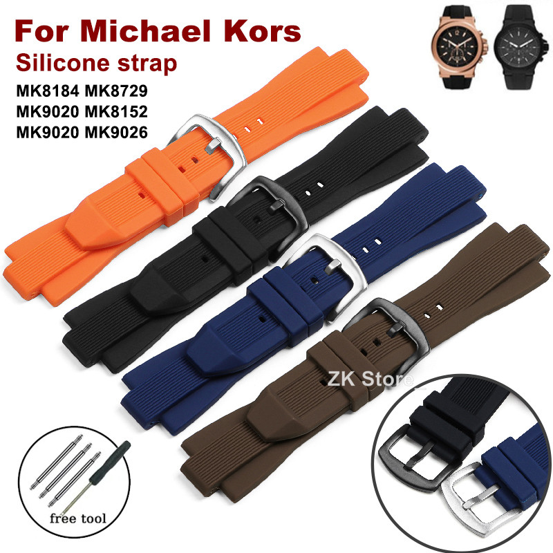 Soft Watch Strap for Michael Kors Silicone Watchband MK8184 MK8729 MK9020 MK8152 MK9020 MK9026 Men R