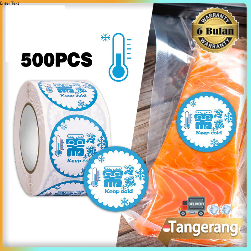 

500pcs/roll Sticker Frozen Food Label Kemasan Makanan Beku Label Sticker Keep Refrigerated Diameter 3,8 cm
