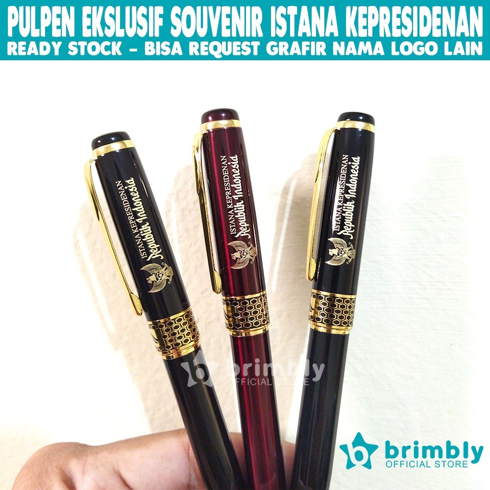 

Brimbly Custom Grafir | Pulpen ekslusif + grafir Logo istana Kepresidenan | pulpen souvenir istana kepresidenan | pulpen custom nama | pulpen promosi | pulpen metal grafir nama | pulpen bp 720 | pen custom nama | ballpoint custom | pen grafir nama