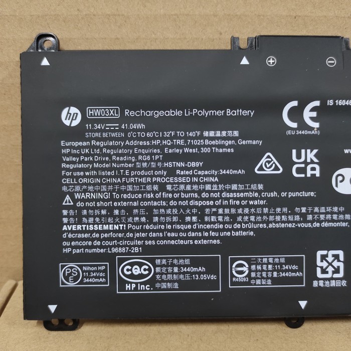 Hp Baterai Batre Laptop HP Model HW03XL HW03 For laptop 240 G9 245 G9 250 G9 255 G8 255 G9 470 Pavil