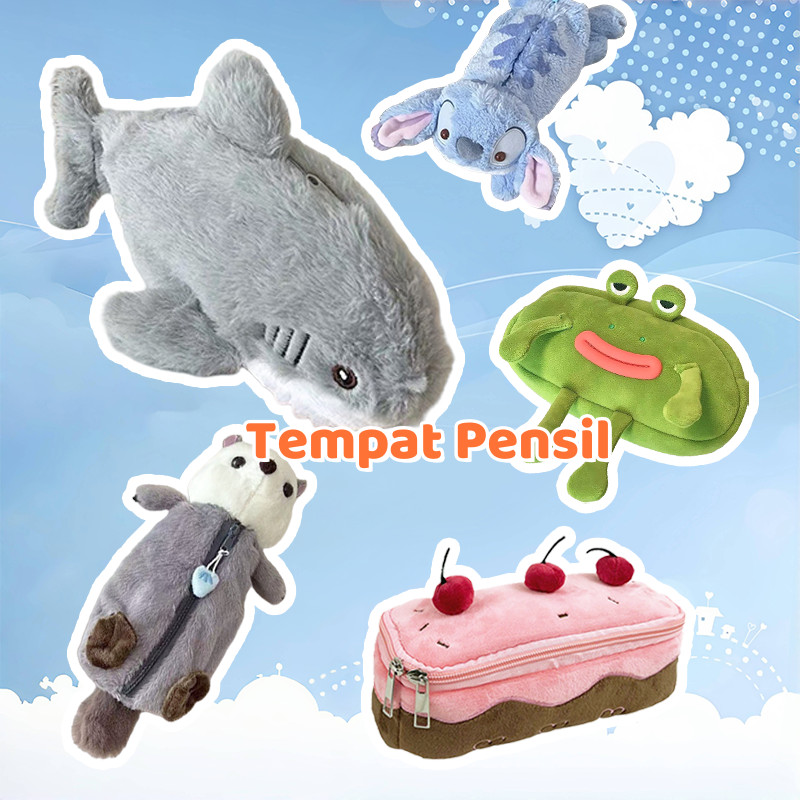 

Tempat Pensil Lucu / Tempat Pensil Hewan Imut Untuk Anak Sekolah / Tempat Pensil Boneka Hiu Multifungsi / Tas Pensil Katak Cherry Cake Berang-berang Laut
