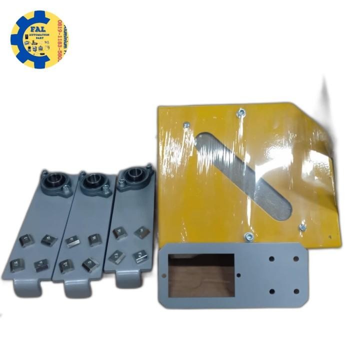 Braket Conveyor Set Plate Steel With Bearing As 20mm Untuk Frame AL 4080