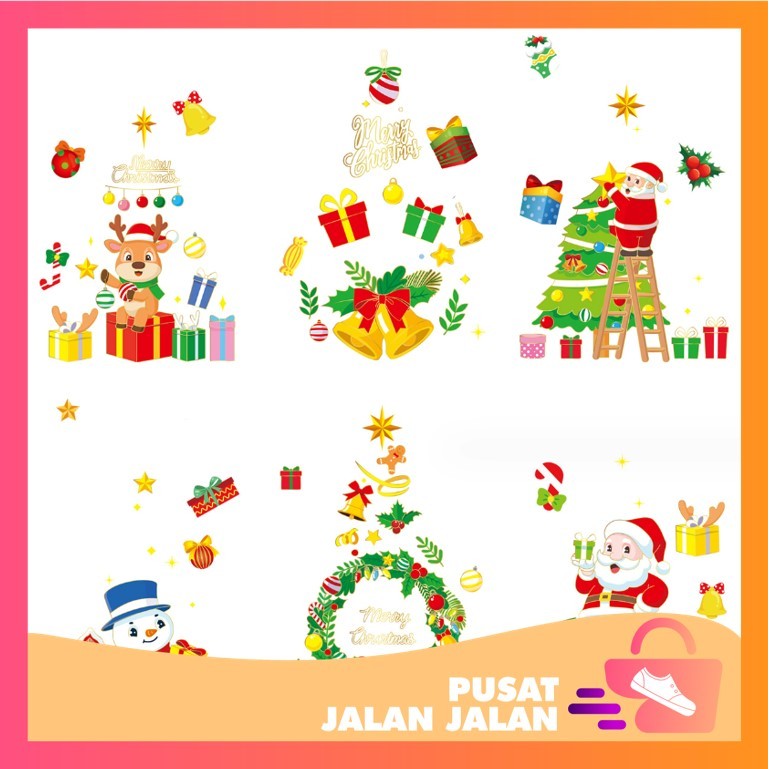 

PJJ - 6060 Stiker Jendela Kaca Motif Natal / Stiker Motif Natal Xmas / Hiasan Stiker Jendela / Hiasan Dekorasi Motif Christmas