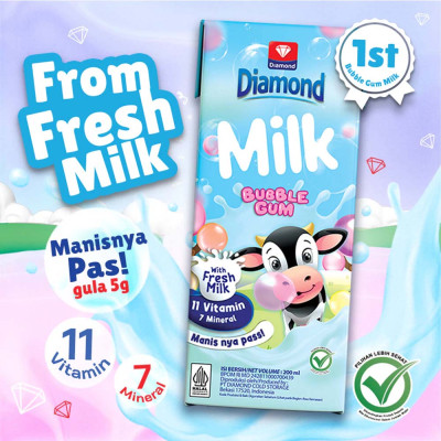 

WP - Diamond Bubble Gum Fresh Milk 200 mL / Susu Segar