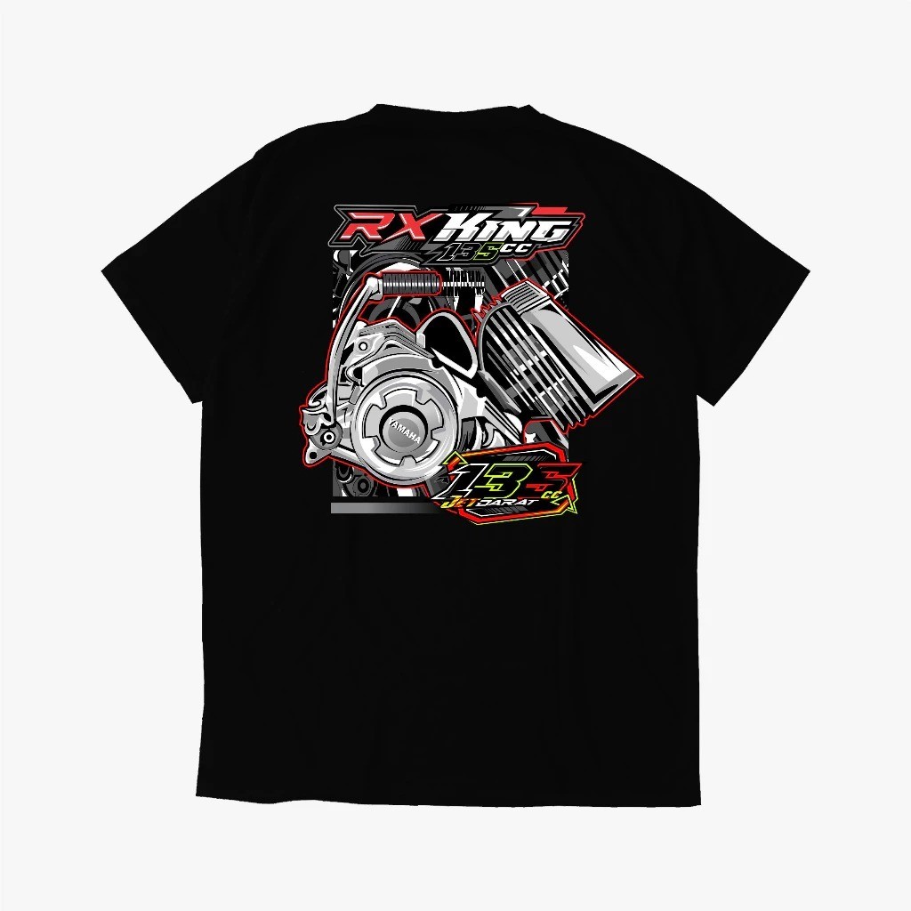 Kaos mesin rx king / kaos Distro jet darat rx king 135cc / Atasan Combed / Tshirt Pria Wanita