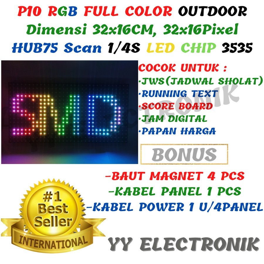 Panel Modul LED P10 RGB Fulloutdoor Scan 1/4 FULL COLOR SMD