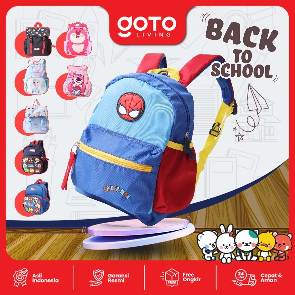 Goto Unito X Disney Marvel Tas Sekolah Backpack Ransel Bag Anak TK SD