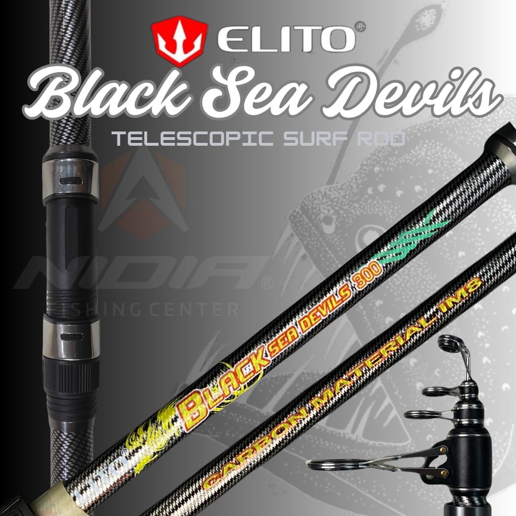 Joran Laut Teleskopik | Joran Surf Fishing ELITO BLACK SEA DEVILS Joran Pasiran