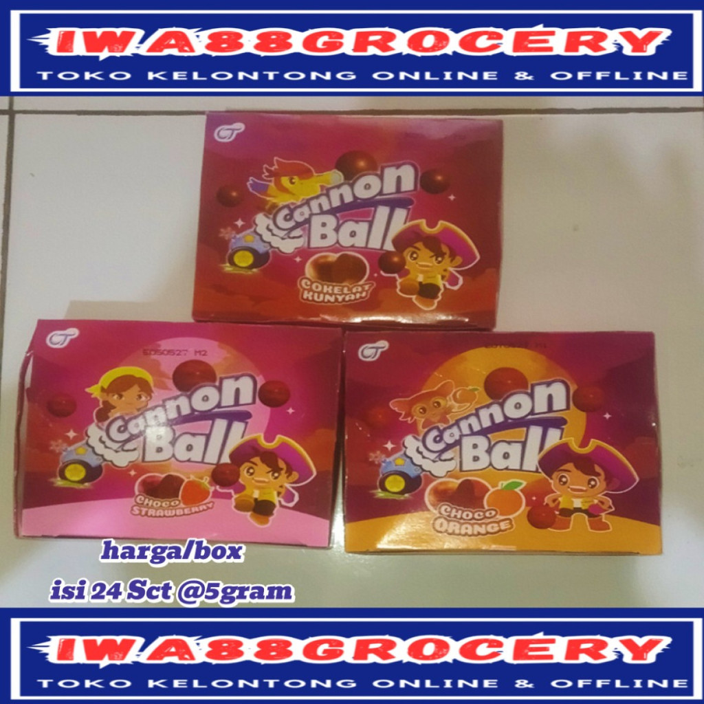 

cannon Ball permen kunyah rasa coklat 24pcs