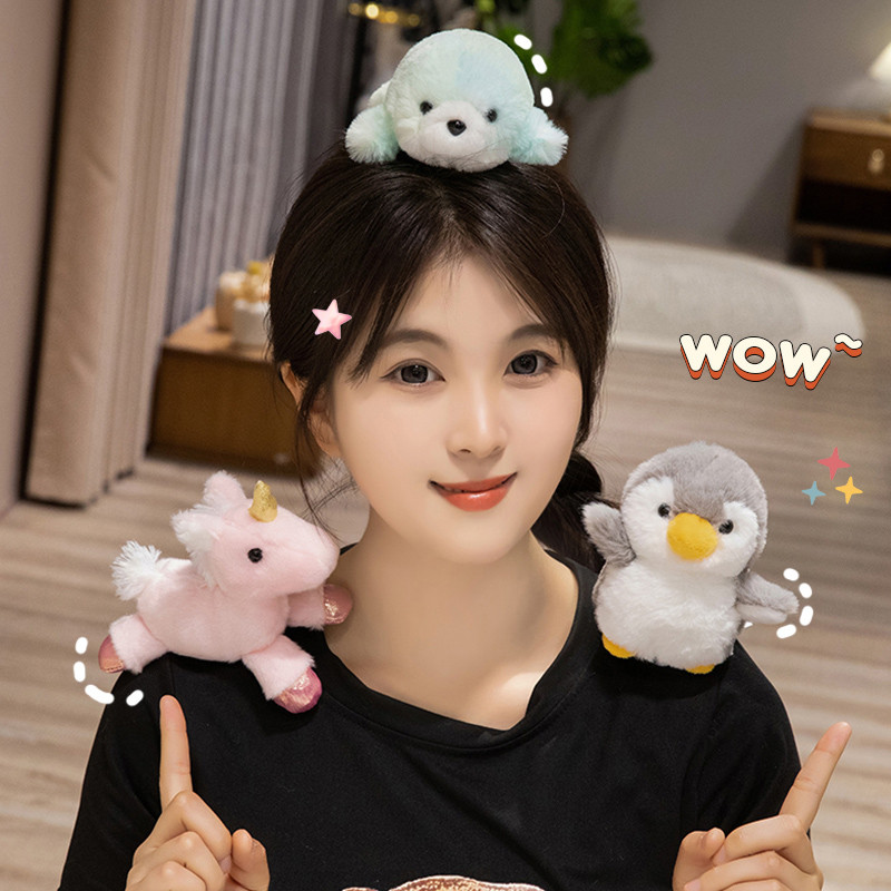 

Cartoon Octopus/Unicorn/Tiger Animals Plush Toys With Magnets Can Stand On Your Shoulder Cartoon Stuffed Dolls Gifts For Kids
