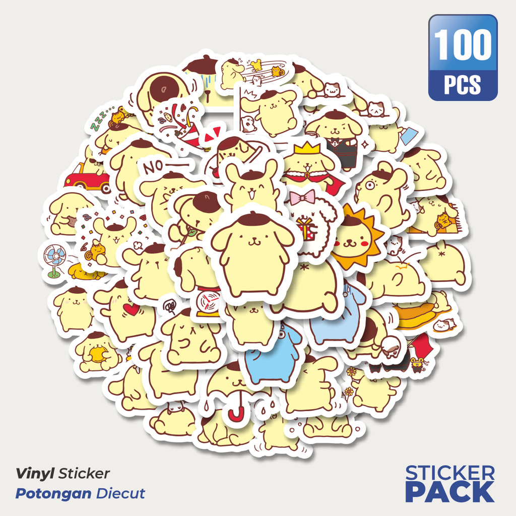 

Stiker Vinyl Stiker Kartun Pompom Purin Versi 2 Waterproof Aesthetic- Untuk Laptop, Motor, dan Helm - Paper Stationery Pack
