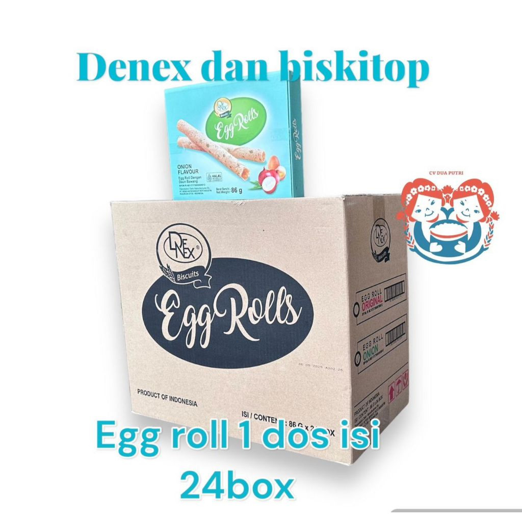 

TERLARIS Egg roll Biskitop / Egg Roll Denex / hampers murah / kue parcel murah / kue hajatan murah (1dus isi 24pcs)