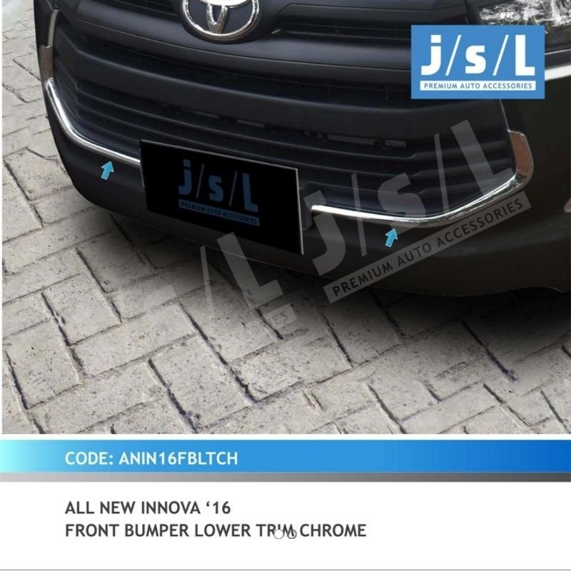 ALL NEW INNOVA 2016 2017 2018 2019 2020 REBORN LIST FRONT LOWER BUMPER CHROME KROM MOBIL LIS GRIL
