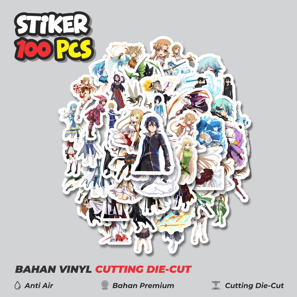 

Terbaru! 50 pcs Sticker Anime Sword Art Online Dekorasi Lucu Kreatif untuk Notebook, Skateboard, HP