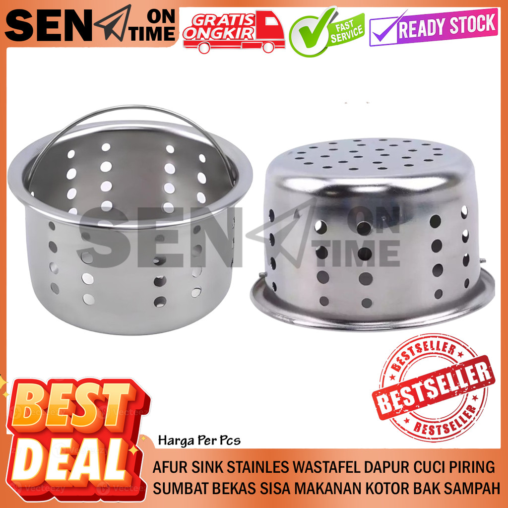 Stainles Lobang Penyaring Filter Sampah Multifungsi Air Makanan Sumbat Tempat Awet Sink Kotoran Meny
