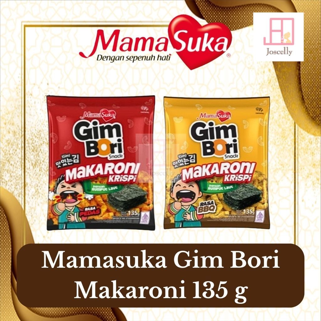 

JOSCELLY.ID MAMASUKA Gim Bori Makaroni Kemasan Besar 135 gr | Pedas & BBQ