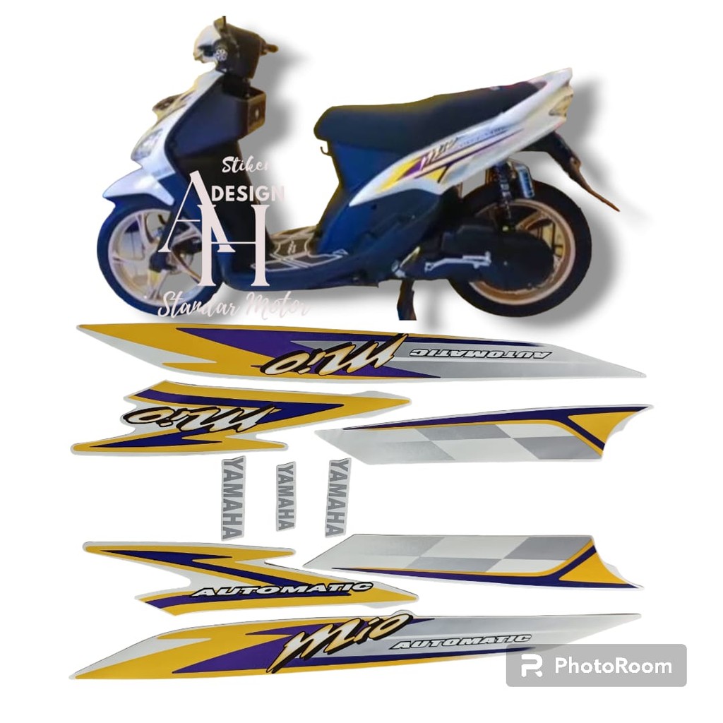 stiker striping yamaha mio sporty 2003 putih full body terbaik
