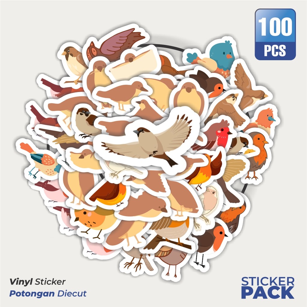 

Stiker Vinyl Sticker Hewan Burung Gereja Waterproof Aesthetic- Untuk Laptop, Motor, dan Helm - Paper Stationery Pack