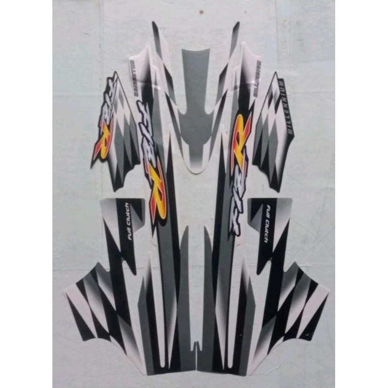 Stiker Striping motor Yamaha Fiz R milenium hitam silver original