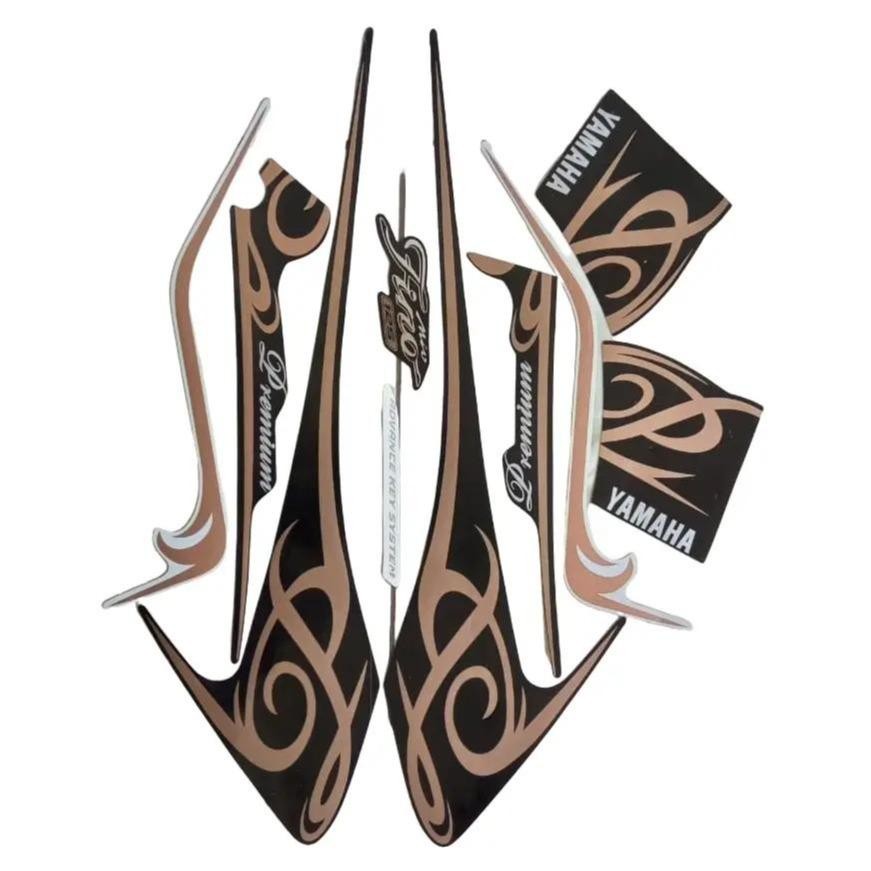 Stiker Striping Motor Yamaha Fino 125 Premium 2017 Hitam Full Body - Motorcycle