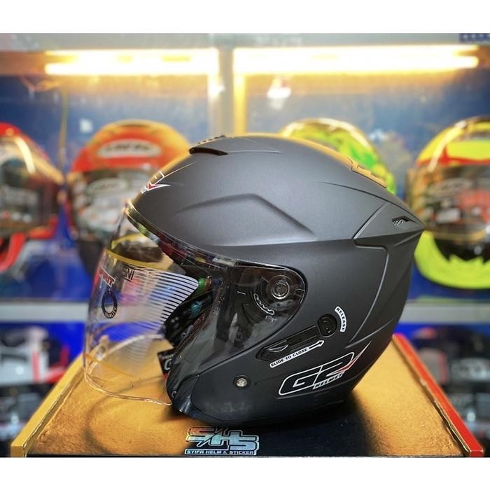 HELM G2 OPTIMAX SOLID/POLOS DOUBLE VISOR - GUN METAL DOFF, L
