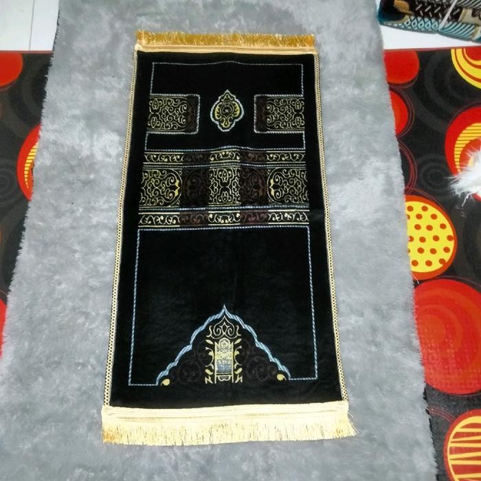 Sajadah Tebal Sajadah Anti Slip Sajadah Kiswah Sajadah khusus Hitam Sajadah ukuran 55 x 110 cm - kis
