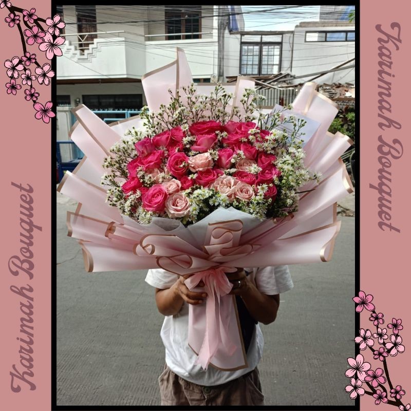 KIRIM LANGSUNG Fresh Flowers Bouquet Bandung Buket Bunga Wisuda Bandung Flower Hand Bouquet Asli Seg