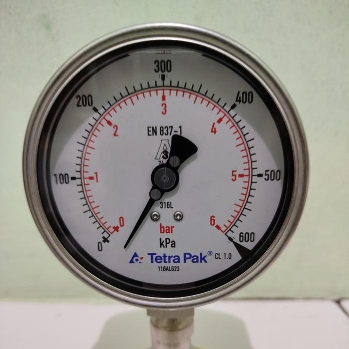 PRESSURE GAUGE TETRA PAK 0-6 BAR EN 837-1