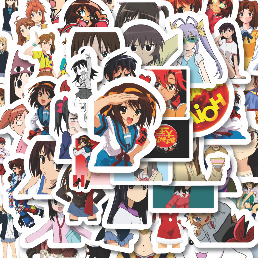 

100PCS Lucu Sticker Anime Azumanga Daioh Stiker Aesthetic Stiker Anti Air Stikers Berperekat Waterproof sticker decal buat Motor Helm Buku Journal Koper Casing HP Laptop Botol Minum Hadiah anak