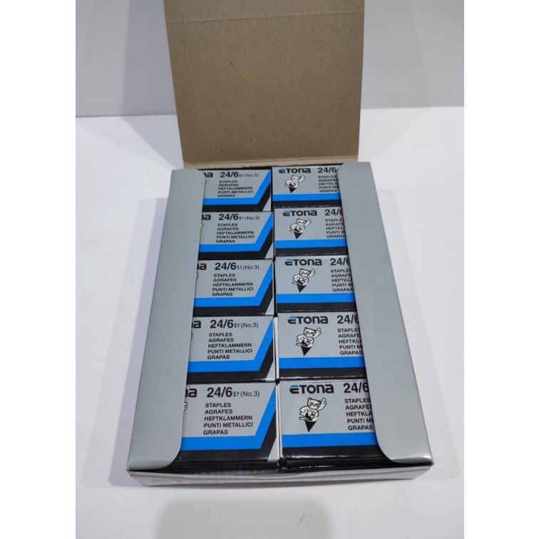 

(24/6 Staples) 20 Box STAPLES ETONA STAPLES No 3. Ori! Produk Lokal, Garansi Seumur Hidup!